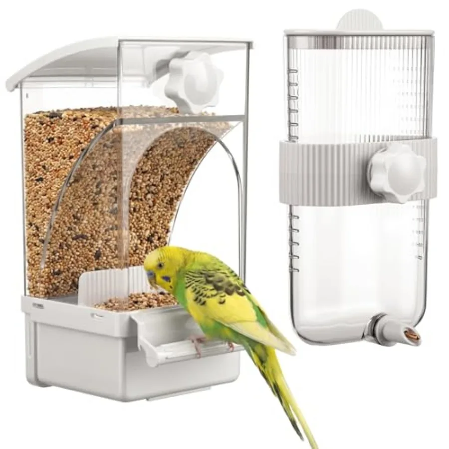 No Mess Bird Feeder Water Dispenser Set, Automatic Transparent Bird Food Container and 12 oz Automatic Water Feeder for Small B
No Mess Bird Feeder Water Dispenser Set, Automatic Transparent Bird Food Container and 12 oz Automatic Water Feeder for Small B