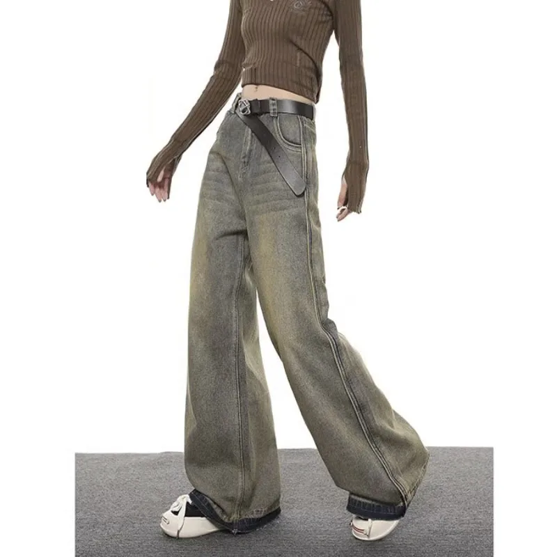 Vintage Wide-leg Jeans American Fall 2023 New Fashion Trousers High-waiste Women's Aesthetic Floor Length Denim Trousers
Vintage Wide-leg Jeans American Fall 2023 New Fashion Trousers High-waiste Women's Aesthetic Floor Length Denim Trousers