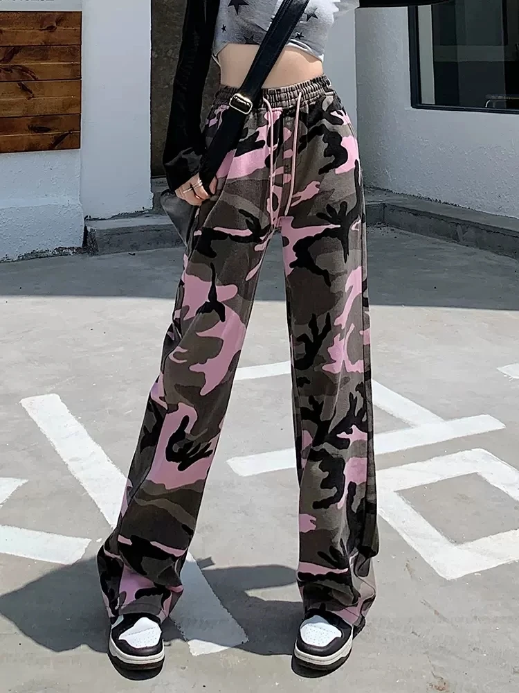 Casual Woman Camouflage Straight-Leg Trousers American Style Overalls Women's Loose High Waist Hip Hop Wide-Leg Pants
Casual Woman Camouflage Straight-Leg Trousers American Style Overalls Women's Loose High Waist Hip Hop Wide-Leg Pants