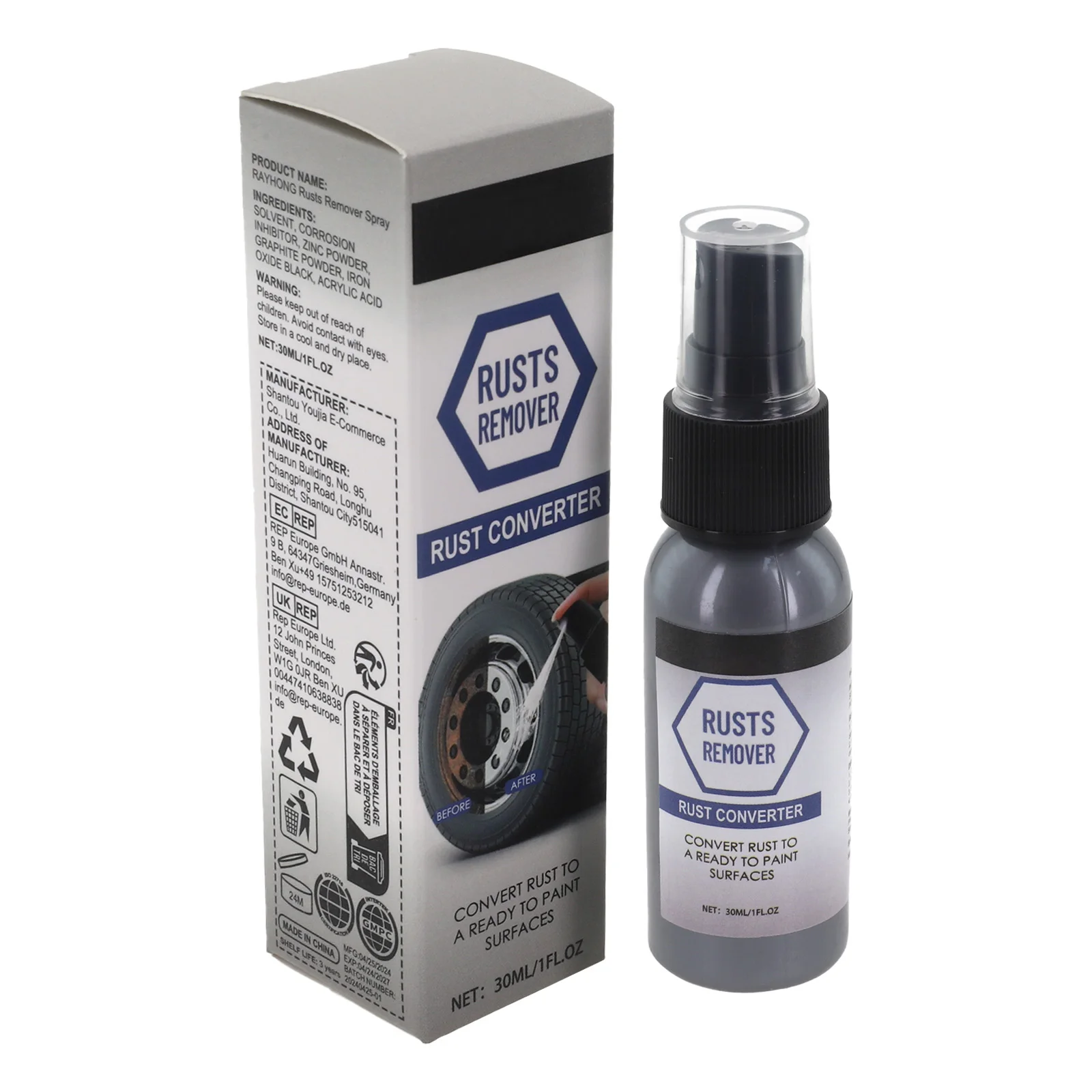 1pc Auto Anti-Rust Remover Inhibitor Maintenance Derusting Spray Cleaner 30ml ABS Rust Remover 3x3x11cm Automobile Accessories
1pc Auto Anti-Rust Remover Inhibitor Maintenance Derusting Spray Cleaner 30ml ABS Rust Remover 3x3x11cm Automobile Accessories