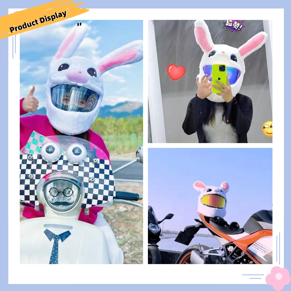 Cute Motorcycle Helmet Cover Cartoon Plush Helmets Hat With Crazy Large Flexible Ears Funny Helmet Protective Case For Riding
Cute Motorcycle Helmet Cover Cartoon Plush Helmets Hat With Crazy Large Flexible Ears Funny Helmet Protective Case For Riding