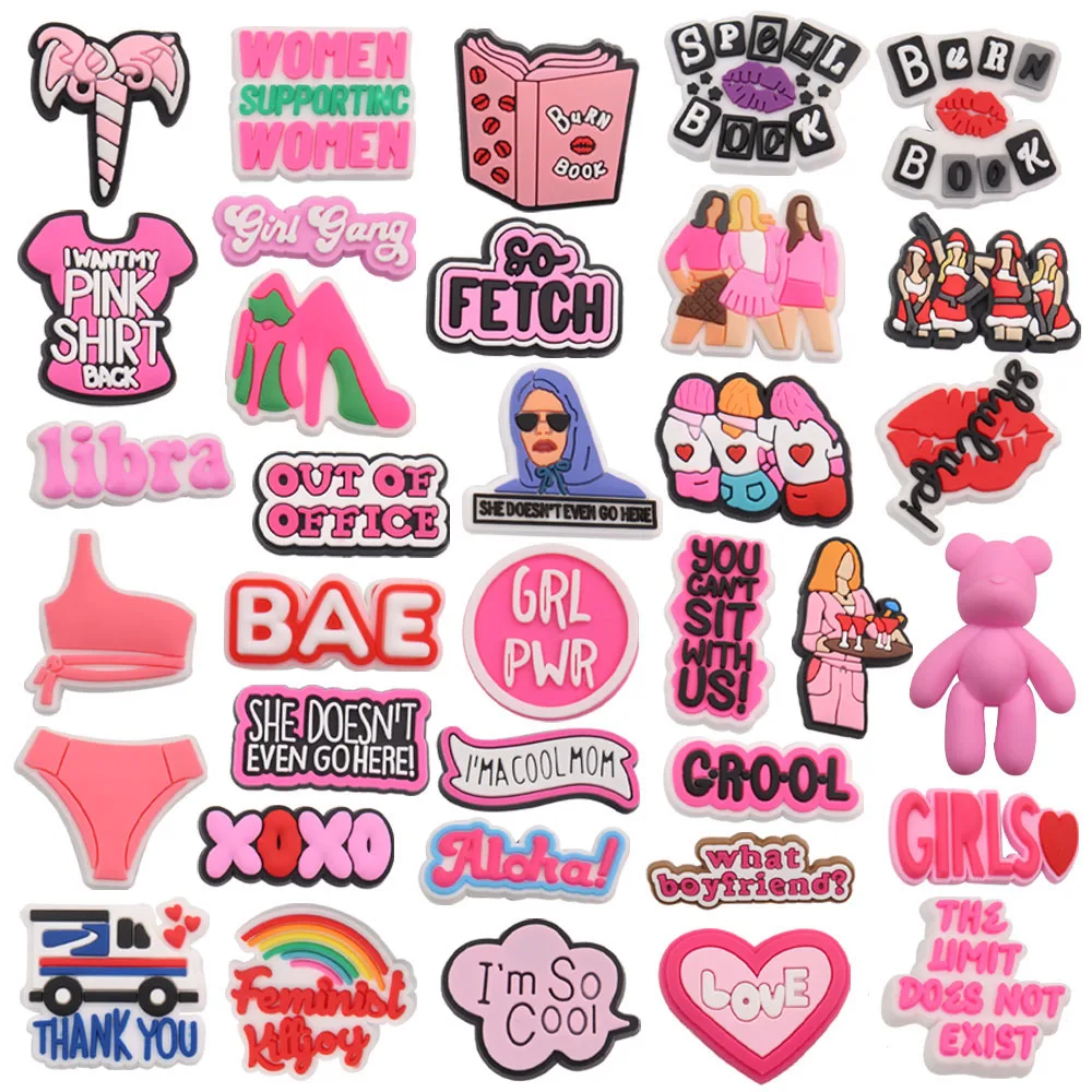 34-35Pcs Pink Series Aloha Burn Book PVC Girls Shoes Charms Decoration Libra Bear Clog Buckle Fit Cool Mom Bracelet
34-35Pcs Pink Series Aloha Burn Book PVC Girls Shoes Charms Decoration Libra Bear Clog Buckle Fit Cool Mom Bracelet