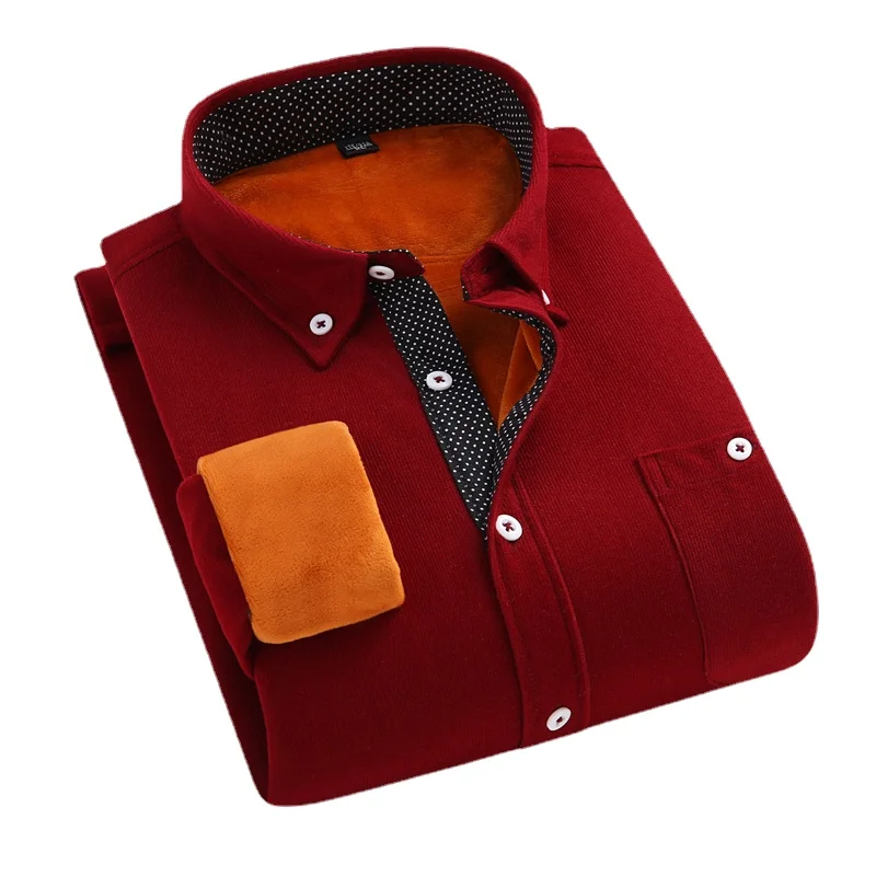 Мужская однобортная рубашка из вельветовой ткани с воротником на пуговицах и длинными рукавами на флисовой подкладке, узкие рубашки азиатского размера, синий, черный, красный
Мужская однобортная рубашка из вельветовой ткани с воротником на пуговицах и длинными рукавами на флисовой подкладке, узкие рубашки азиатского размера, синий, черный, красный