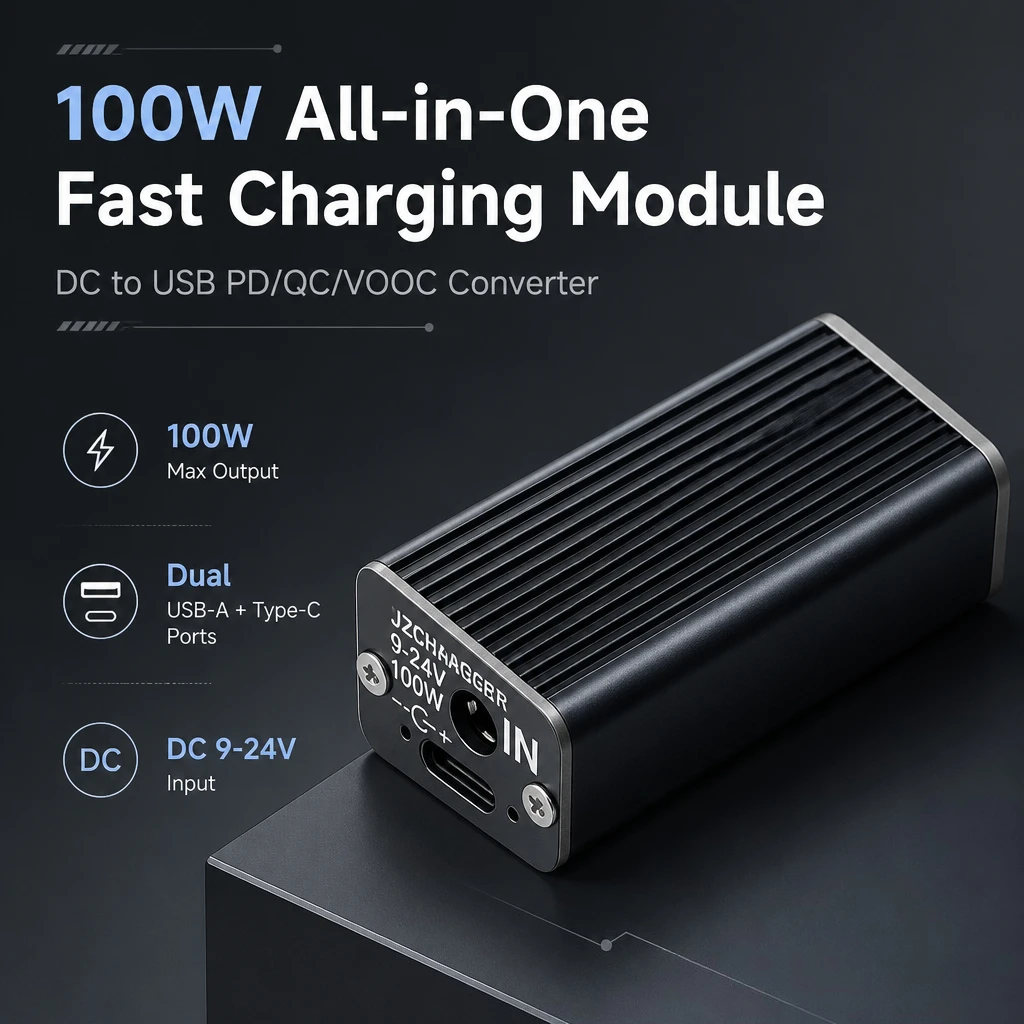 VONTOOL 100W DC to USB Fast Charging Module 9-24V PD QC VOOC Converter for Laptop Phone Car
VONTOOL 100W DC to USB Fast Charging Module 9-24V PD QC VOOC Converter for Laptop Phone Car