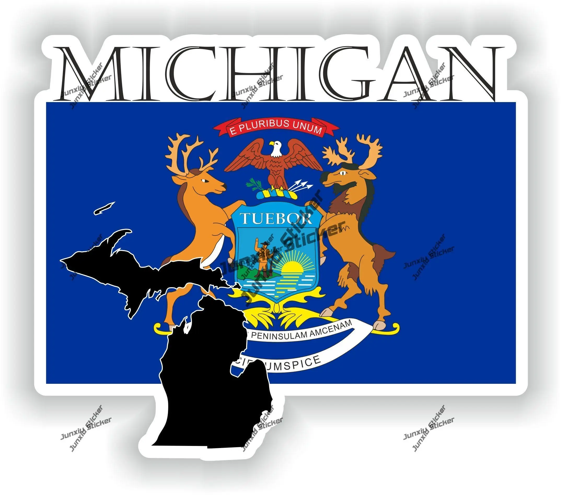 Michigan Sticker Coat of Arms of Michigan Flag with Graphical Outline Waterproof Decor for SUV Window Car Bike The Whole Body
Michigan Sticker Coat of Arms of Michigan Flag with Graphical Outline Waterproof Decor for SUV Window Car Bike The Whole Body