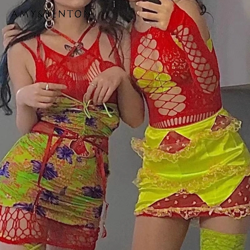 2025 New Japanese Summer Y2k Subculture Millennial Hot Lace Sleeve Vest Sexy Perspective Hollow Inside For Women
2025 New Japanese Summer Y2k Subculture Millennial Hot Lace Sleeve Vest Sexy Perspective Hollow Inside For Women