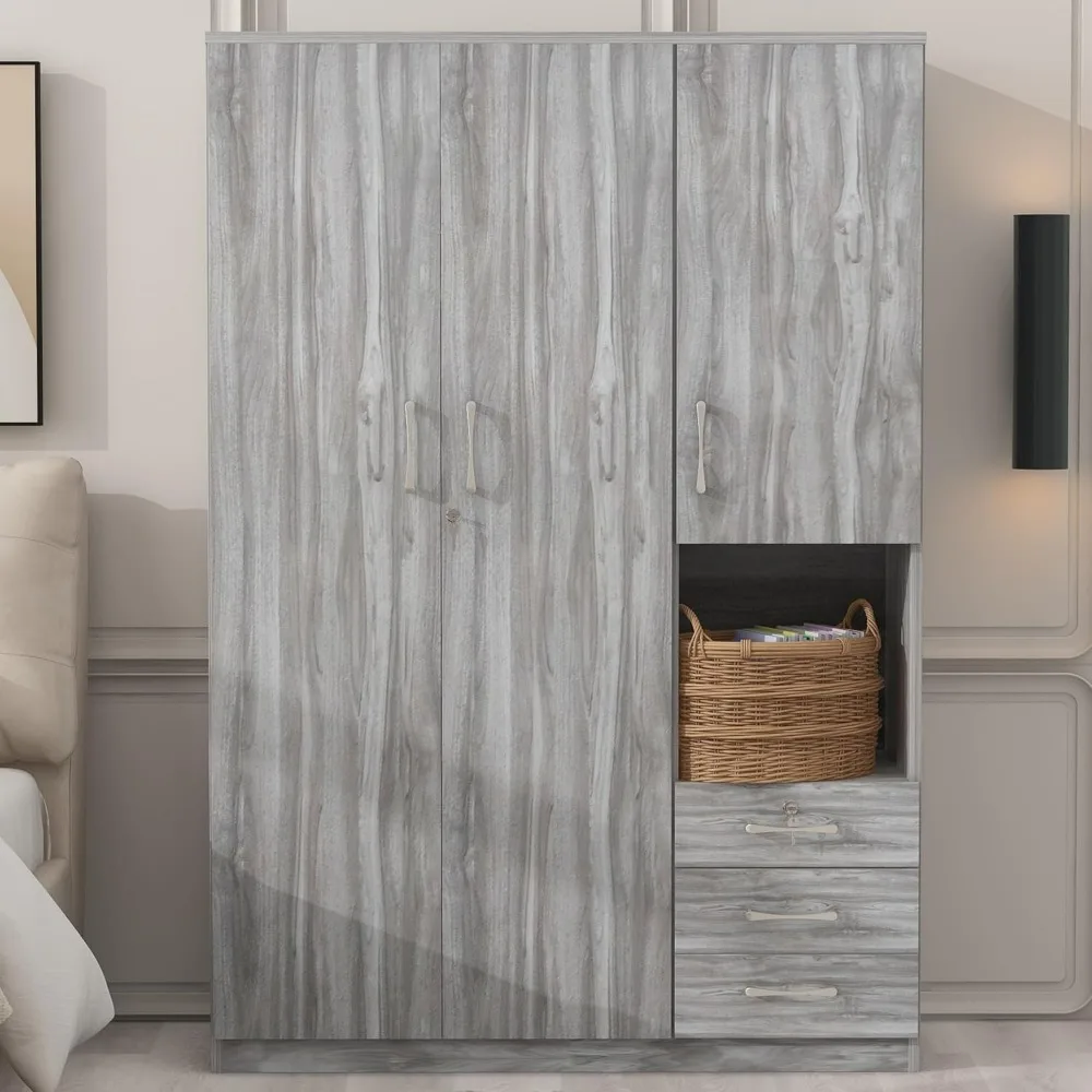 Bedroom Armoire, 3 Door Wardrobe Closet with Shelves, Freestanding Storage Cabinet for Living Room, Clothing Organization
Bedroom Armoire, 3 Door Wardrobe Closet with Shelves, Freestanding Storage Cabinet for Living Room, Clothing Organization