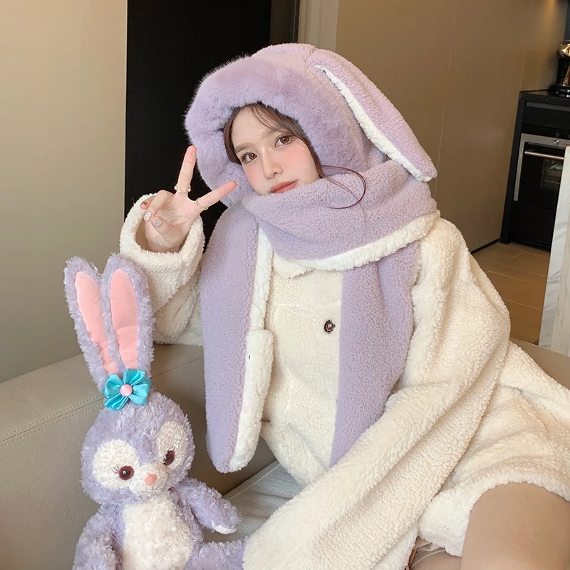 2022 New Fashion Scarf Hat Glove 3 Piece Women Cute Big Ear Bunny Winter Warm Cold Protection Soft Thickening Pocket Hats Hooded
2022 New Fashion Scarf Hat Glove 3 Piece Women Cute Big Ear Bunny Winter Warm Cold Protection Soft Thickening Pocket Hats Hooded