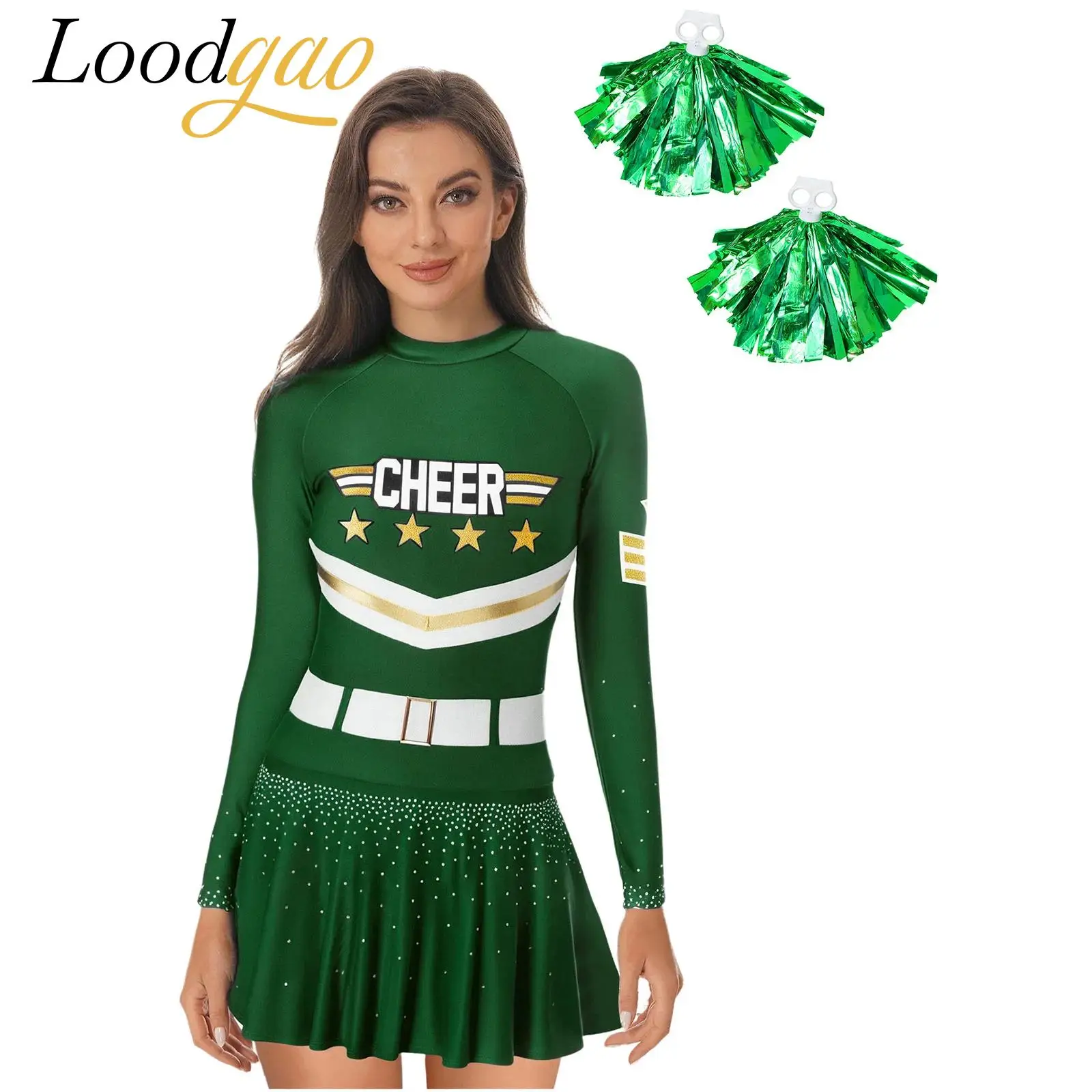 Women Cheerleading Costumes Uniform Cosplay Cheerleader Sets Cheer Dance Dress Cheering Team Outfit with Tassel Hand Flowers
Women Cheerleading Costumes Uniform Cosplay Cheerleader Sets Cheer Dance Dress Cheering Team Outfit with Tassel Hand Flowers