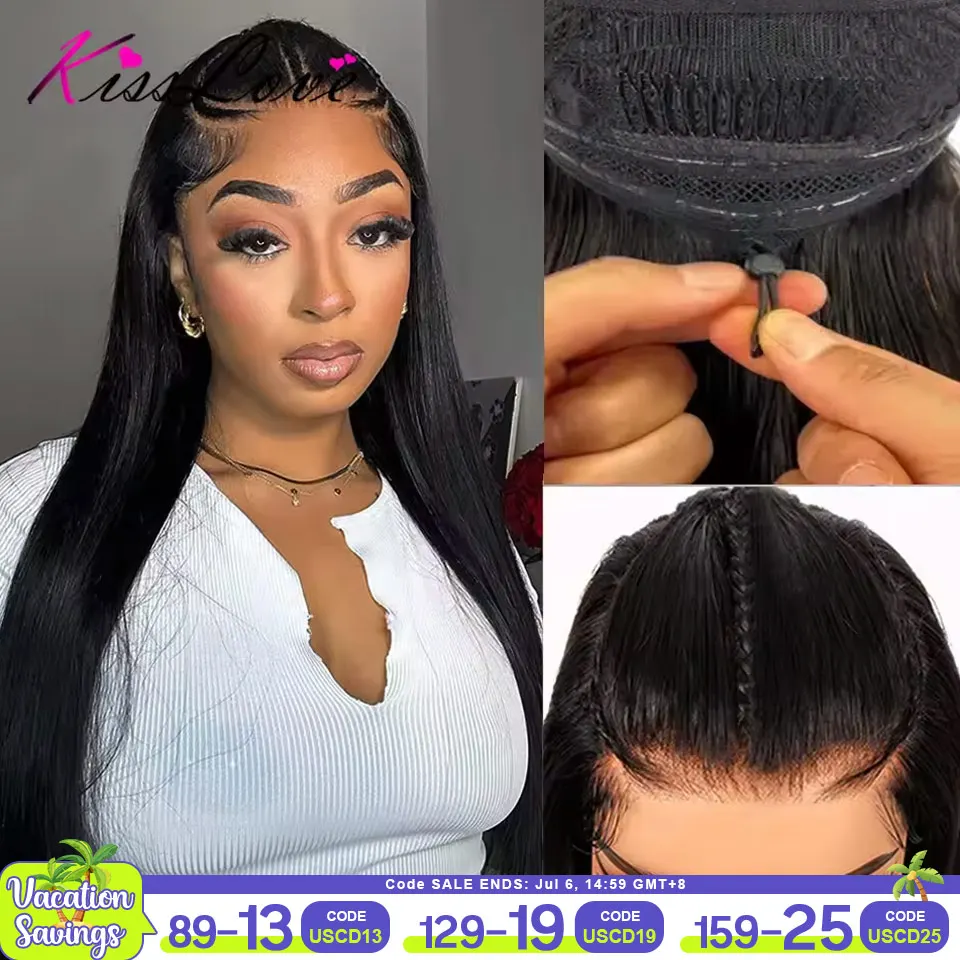 KissLove Straight Pre Braided Glueless Wig Human Hair Pull Go 13x6 Lace Frontal Wig with Elastic Drawstring 13x4 Lace Front Wigs
KissLove Straight Pre Braided Glueless Wig Human Hair Pull Go 13x6 Lace Frontal Wig with Elastic Drawstring 13x4 Lace Front Wigs