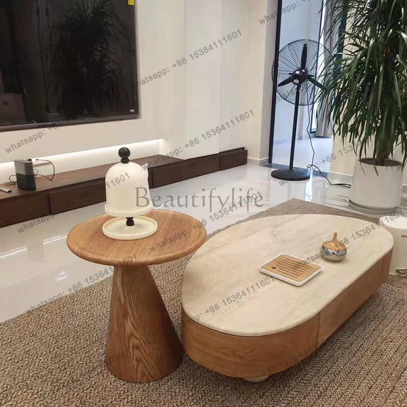 Light luxury pure natural travertine coffee table medieval marble coffee table
Light luxury pure natural travertine coffee table medieval marble coffee table