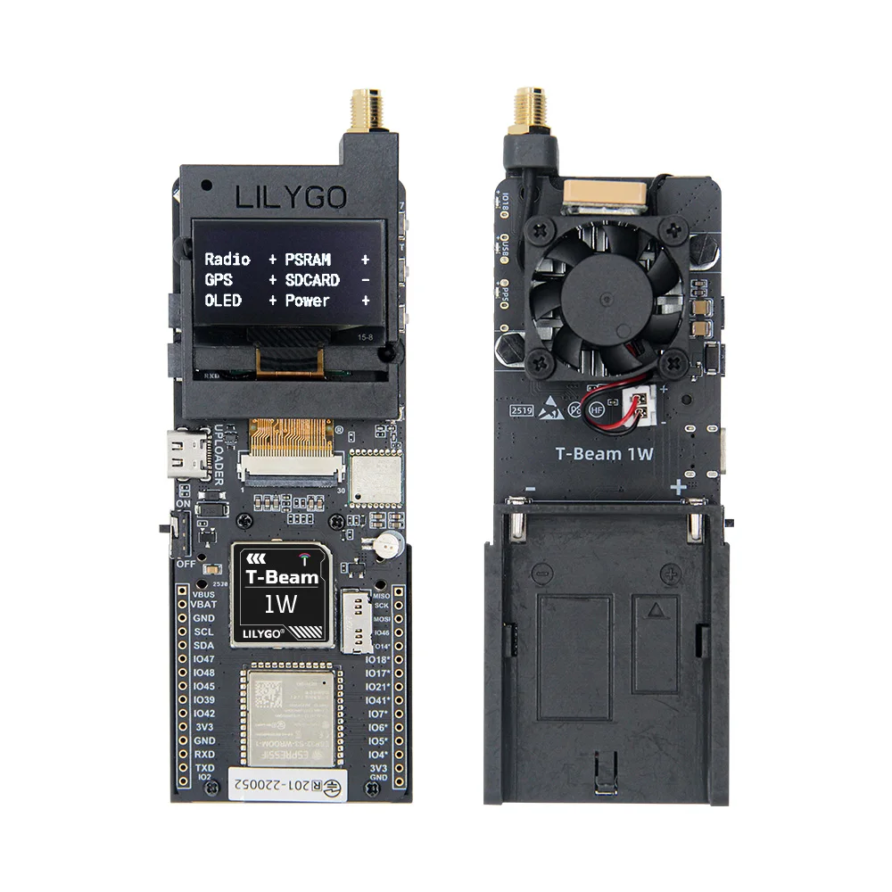 LILYGO T-BEAM 1W 830~945Mhz ESP32-S3 Wireless RF Module SX1262 Low Power LoRa Module Dev Board With 1.3-inch OLED GPS SD Crad
LILYGO T-BEAM 1W 830~945Mhz ESP32-S3 Wireless RF Module SX1262 Low Power LoRa Module Dev Board With 1.3-inch OLED GPS SD Crad