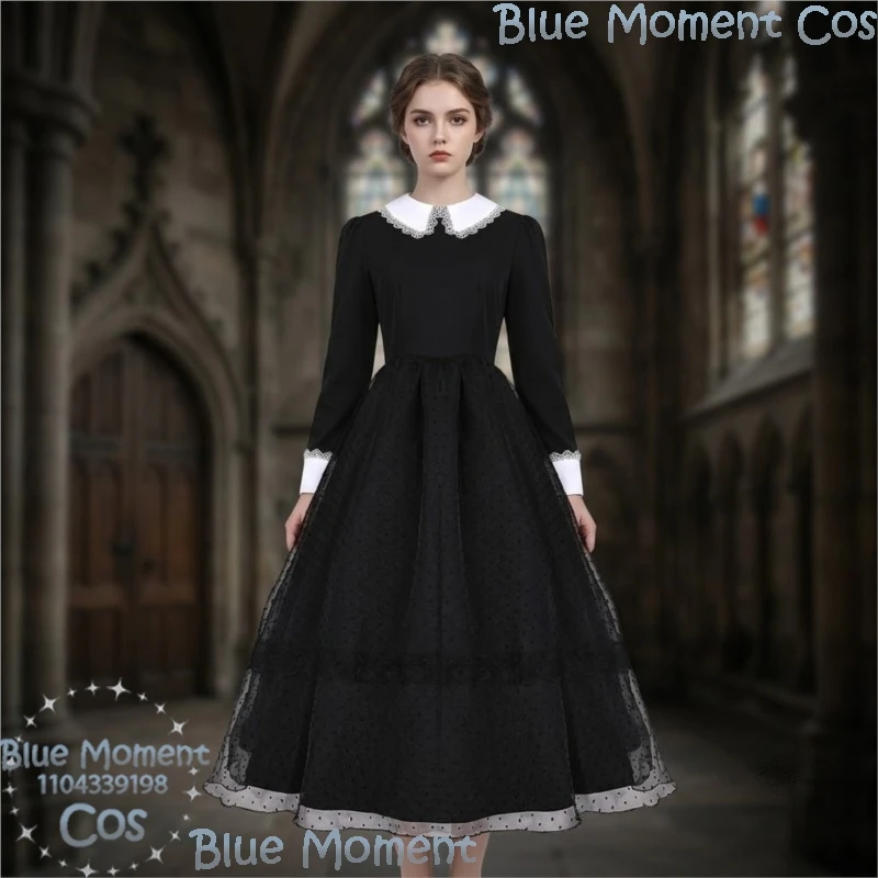 Medieval retro gothic dress Cosplay Costume Lace long-sleeved polka dot mesh dark long dress Halloween Party Outfit Roleplay
Medieval retro gothic dress Cosplay Costume Lace long-sleeved polka dot mesh dark long dress Halloween Party Outfit Roleplay