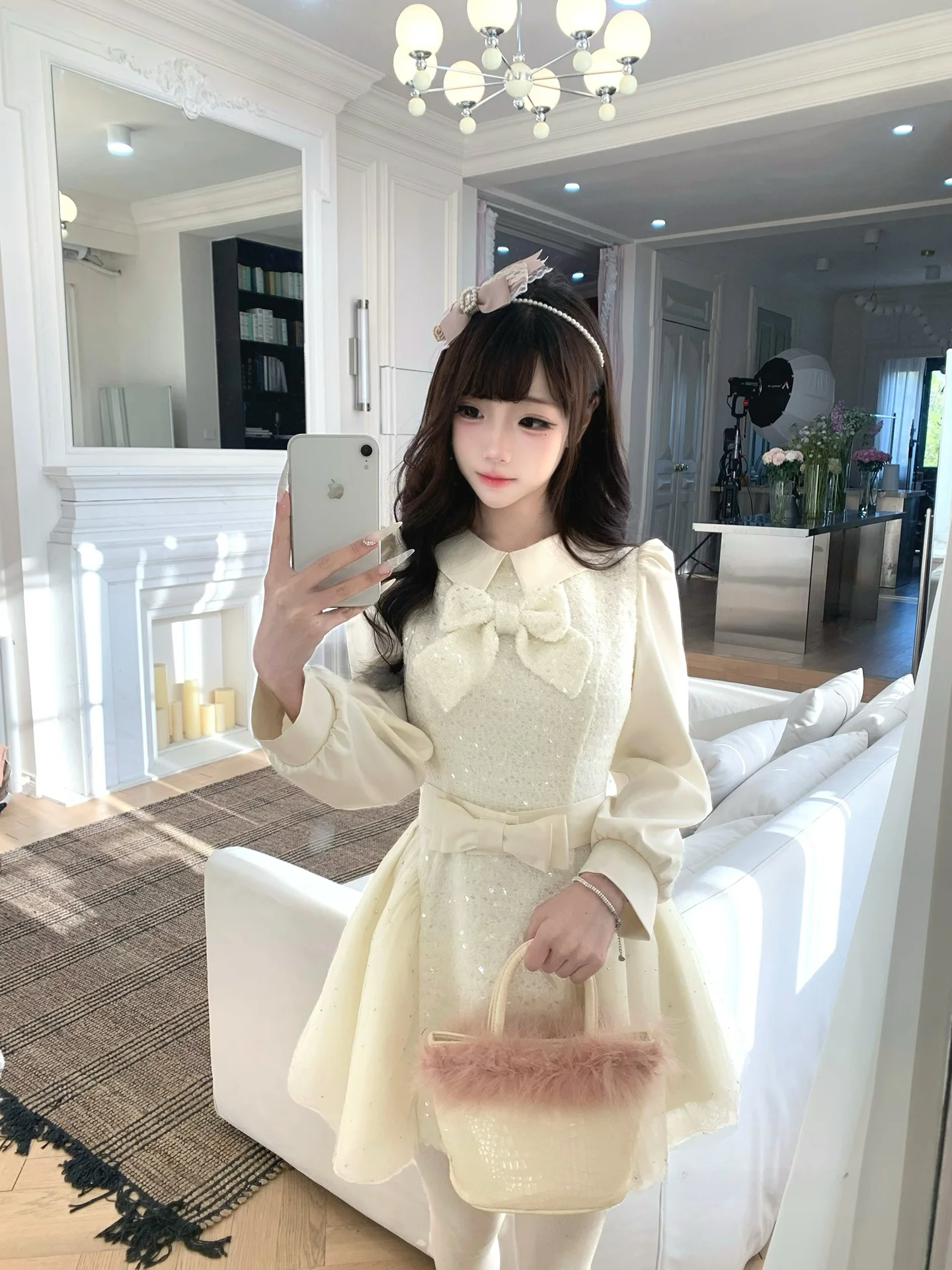 Shiny Sequin Dress Sweet Princess Style Long Sleeve Princess Cut Beach Going Outfit Original Design Forest Girl Series
Shiny Sequin Dress Sweet Princess Style Long Sleeve Princess Cut Beach Going Outfit Original Design Forest Girl Series