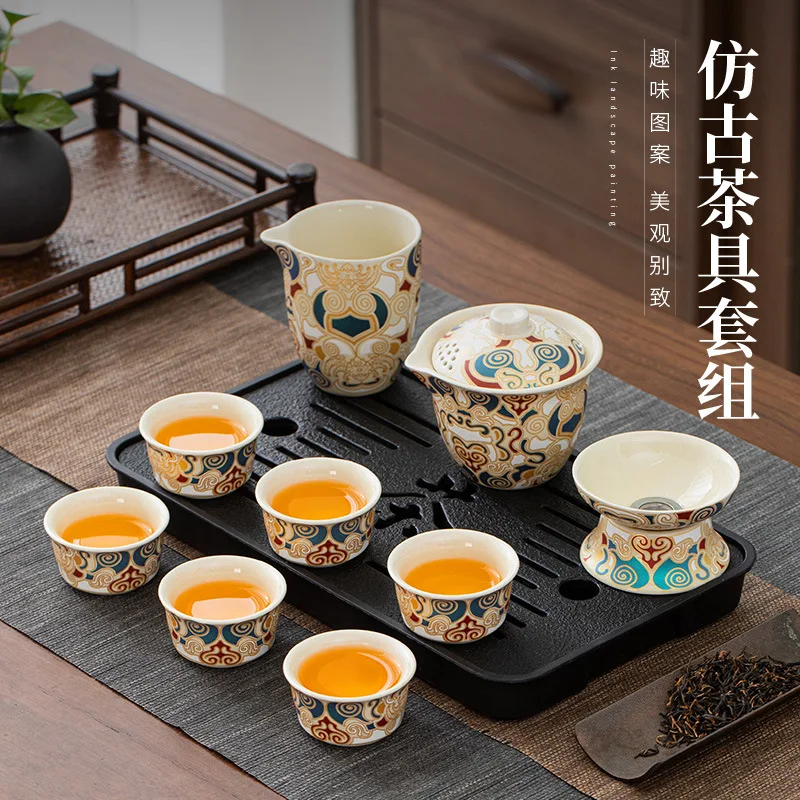 Ceramic Kung Fu Tea Set, Tea Pot Cups, Dry Brewing Complete Set for Office and Home Use
Ceramic Kung Fu Tea Set, Tea Pot Cups, Dry Brewing Complete Set for Office and Home Use