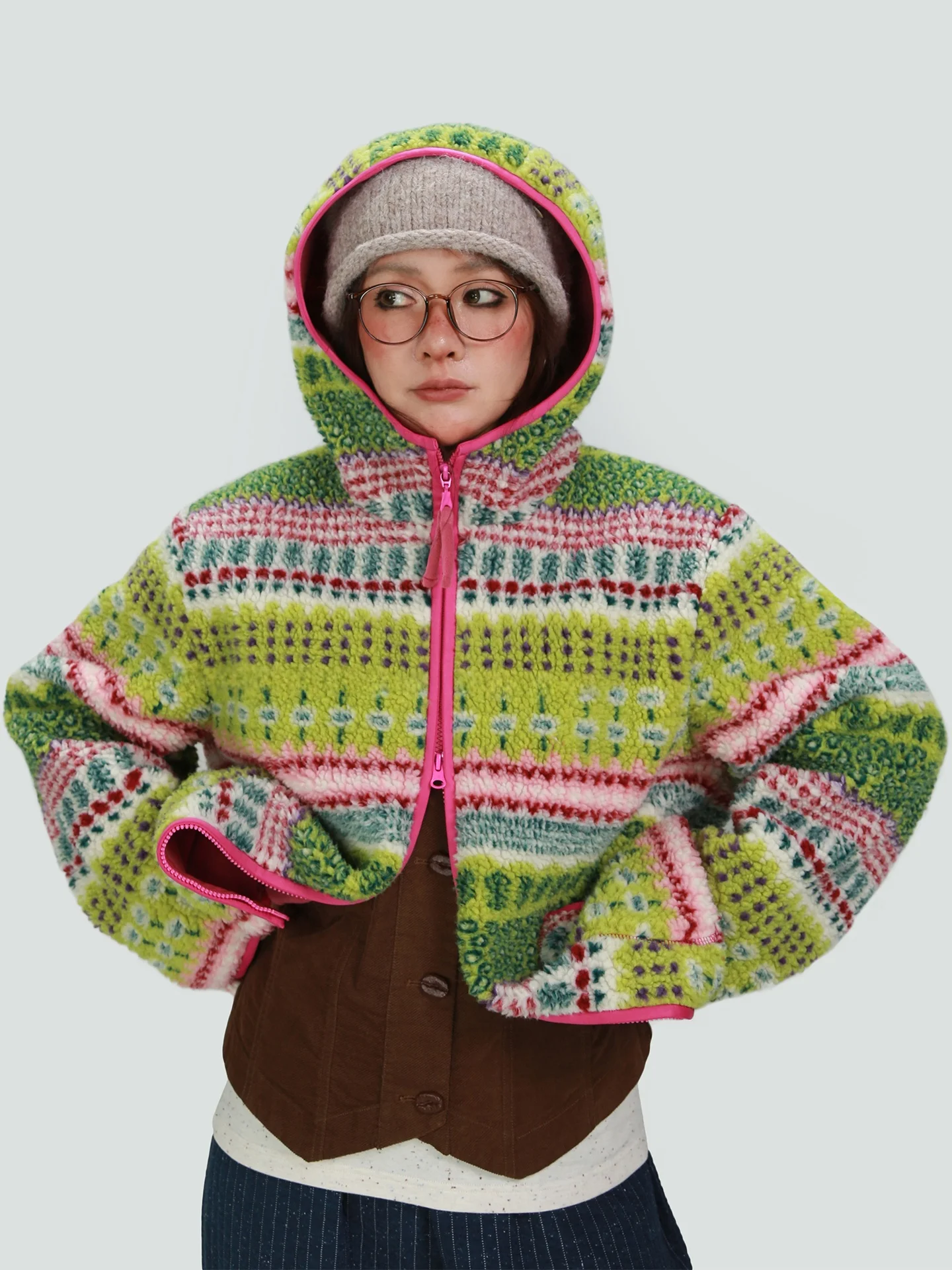 Cute Warm Faux Fur Jaet Women's Hooded Coat Environmental Protection Lamb Fur Casual Sle Long Sve Zipper ket
Cute Warm Faux Fur Jaet Women's Hooded Coat Environmental Protection Lamb Fur Casual Sle Long Sve Zipper ket