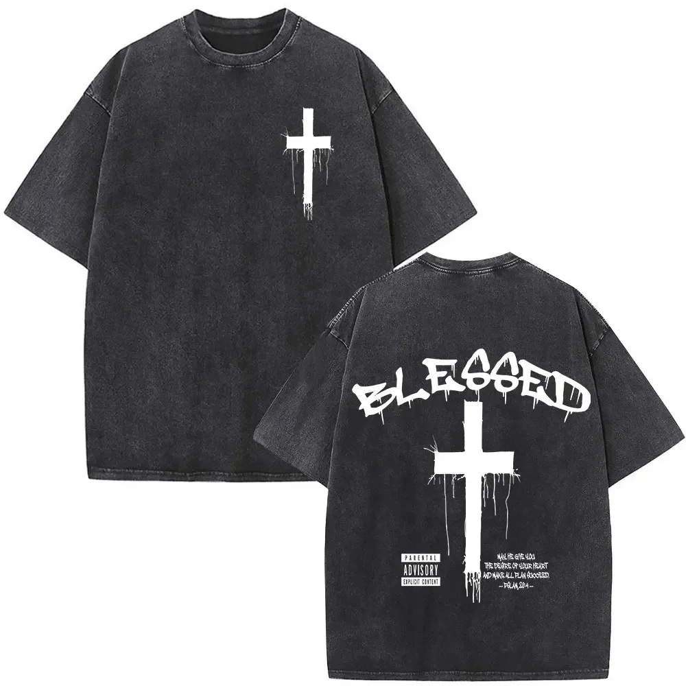 Washed Vintage Christian Jesus Blessed T Shirts Men Women Fashion Casual Soft Cotton T-shirt Male Summer Crewneck Short Sleeve
Washed Vintage Christian Jesus Blessed T Shirts Men Women Fashion Casual Soft Cotton T-shirt Male Summer Crewneck Short Sleeve