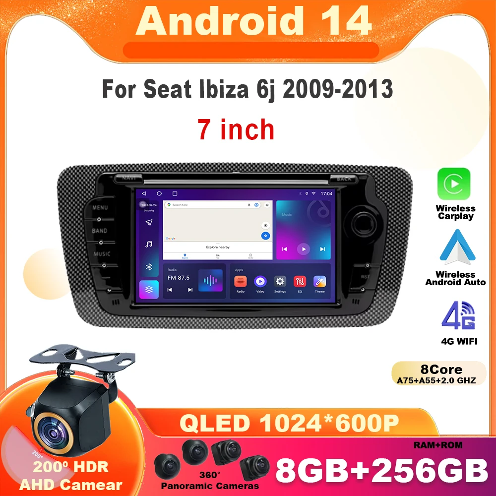 7Inch Android 14 Car Radio For Seat lbiza 6j 2009-2013 Multimedia Video Player Wireless Carplay Auto GPS Audio Head Unit WIFI BT
7Inch Android 14 Car Radio For Seat lbiza 6j 2009-2013 Multimedia Video Player Wireless Carplay Auto GPS Audio Head Unit WIFI BT