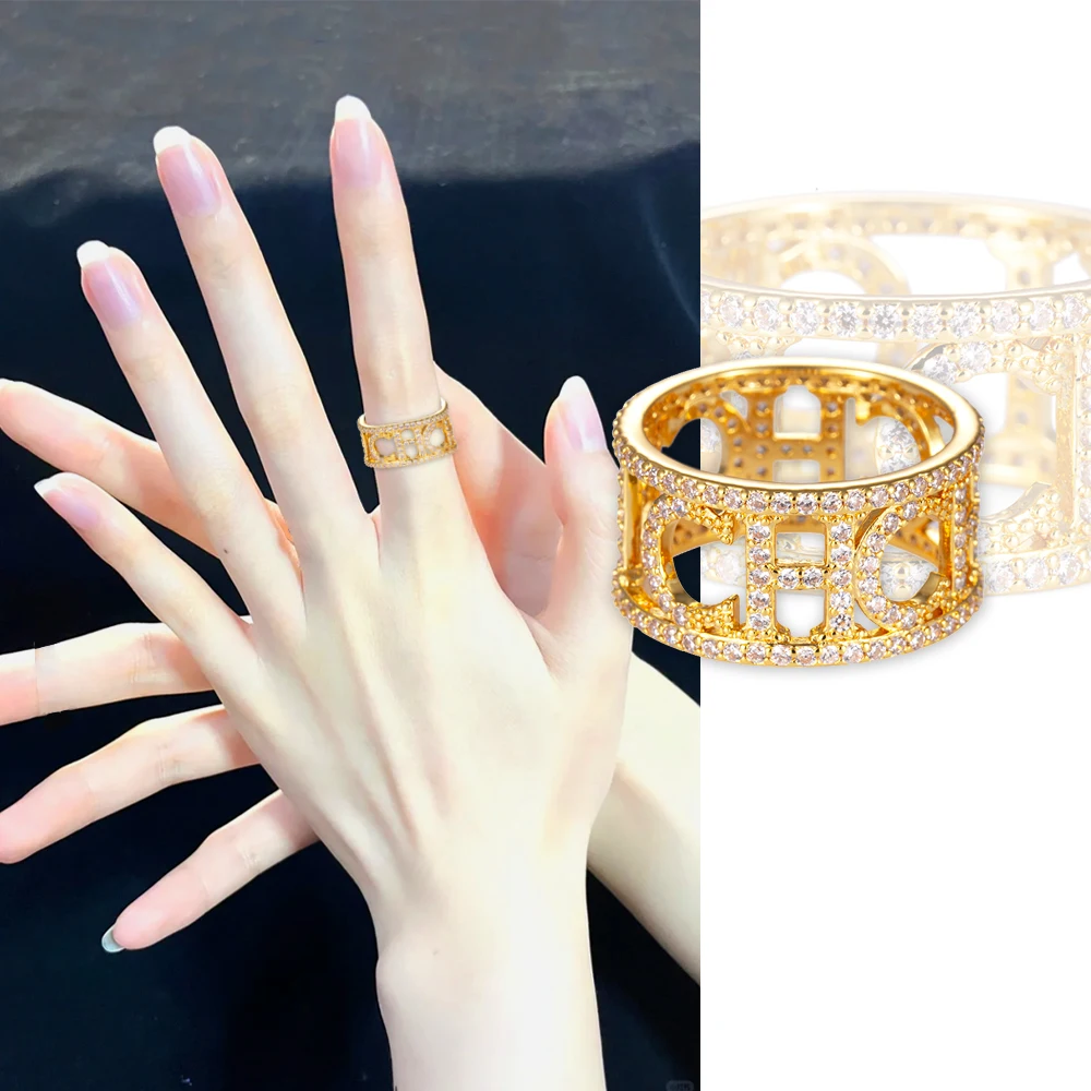 CHILN HENA Fashion Women's Letter with Diamonds Wide Ring Elegant Style Copper Jewelry Gift box R002
CHILN HENA Fashion Women's Letter with Diamonds Wide Ring Elegant Style Copper Jewelry Gift box R002