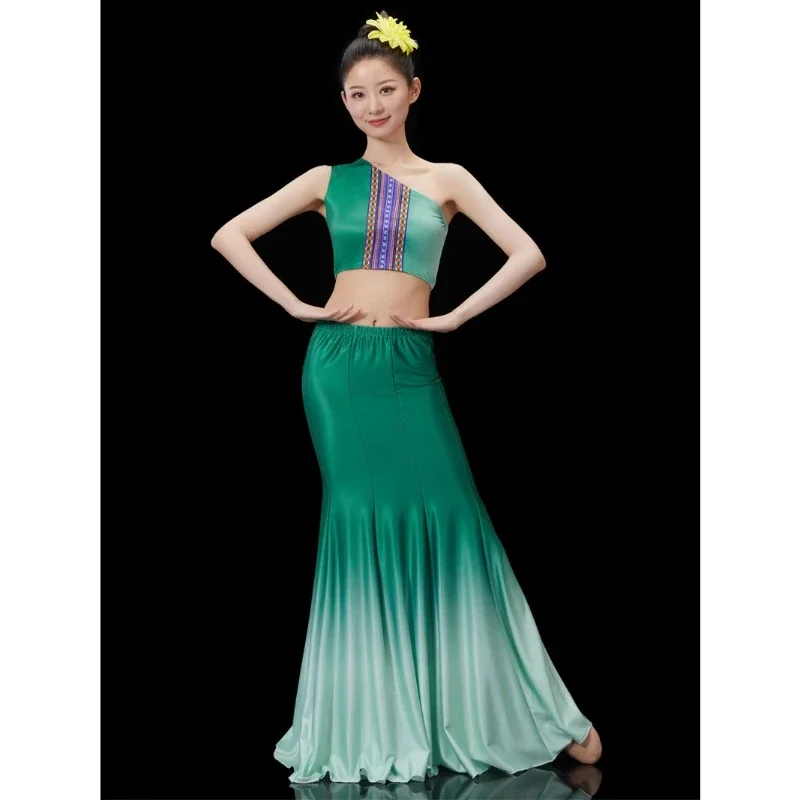 Dai Dance Costumes Fish Tail Leotard Skirt Traditional Minority Peacock Dancewear Folk Stage Costume National Festival Clothes
Dai Dance Costumes Fish Tail Leotard Skirt Traditional Minority Peacock Dancewear Folk Stage Costume National Festival Clothes