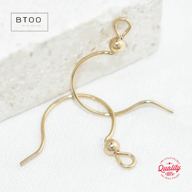 14K Gold Filled Ear Wire with 3.0mm Bead for DIY Handmade Earrings Jewelry Making Accessories Circle Ear Wire 0.76mm
14K Gold Filled Ear Wire with 3.0mm Bead for DIY Handmade Earrings Jewelry Making Accessories Circle Ear Wire 0.76mm
