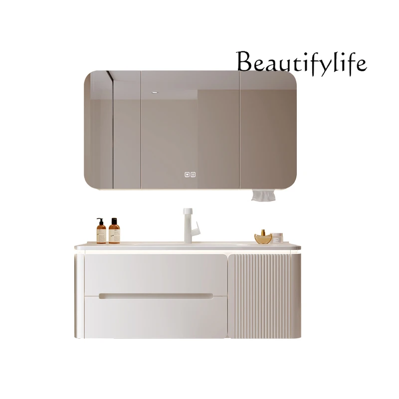 New bathroom cabinet ceramic integrated basin combination bathroom solid wood oak washstand high sense
New bathroom cabinet ceramic integrated basin combination bathroom solid wood oak washstand high sense