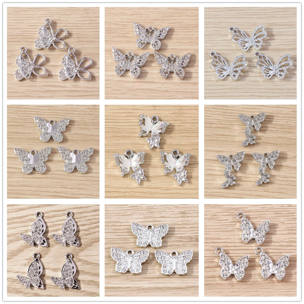 Tusember 10pcs Pendants Silver Color Clear Crystal Butterfly Charms for Jewelry Making Women Fashion Earrings Necklaces DIY
Tusember 10pcs Pendants Silver Color Clear Crystal Butterfly Charms for Jewelry Making Women Fashion Earrings Necklaces DIY