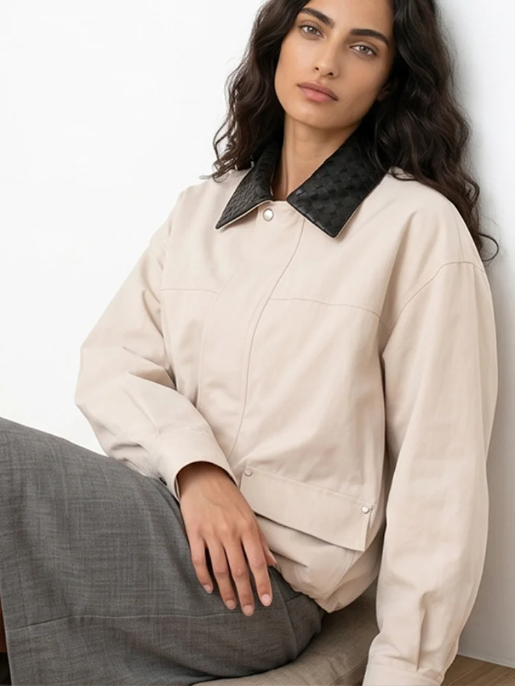 Solid Color Lapel Long Sleeve Women Jackets Fashion Drawstring Hem Oversized Short Coats Lady New Commute 2026 Street Outerwear
Solid Color Lapel Long Sleeve Women Jackets Fashion Drawstring Hem Oversized Short Coats Lady New Commute 2026 Street Outerwear