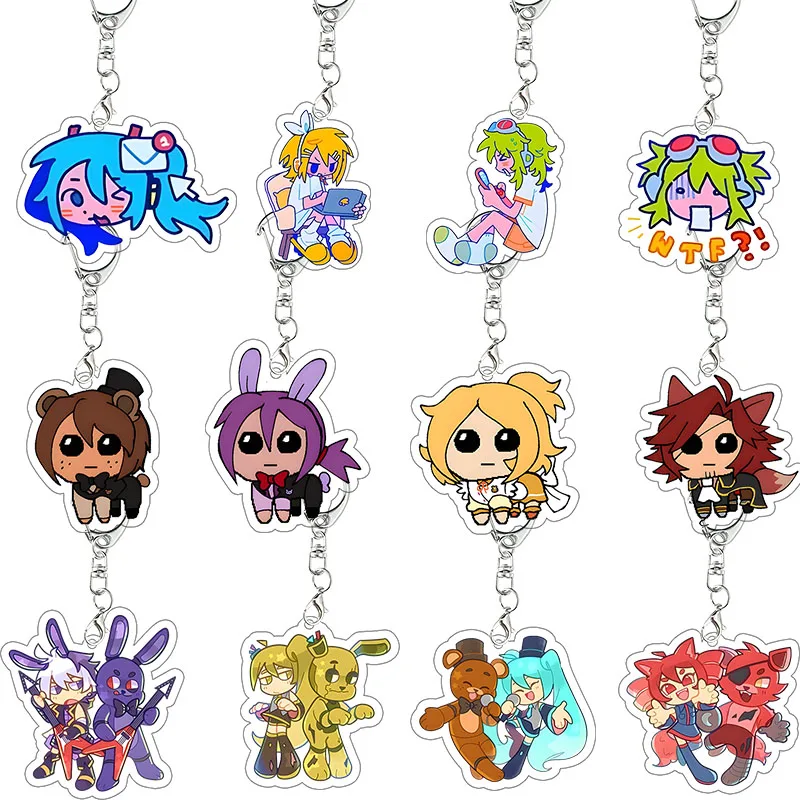 VOCALOID Foxy Hatsune Miku Acrylic Keychain Rin GUMI Fazbear Pendant Bag Decoration Accessories Anime Cartoon Keyring Gift
VOCALOID Foxy Hatsune Miku Acrylic Keychain Rin GUMI Fazbear Pendant Bag Decoration Accessories Anime Cartoon Keyring Gift