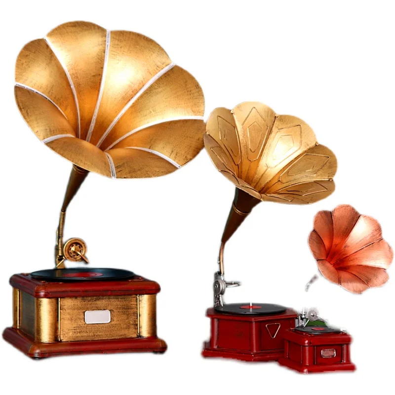 Retro old-fashioned big speaker phonograph model creative ornament vinyl record player home soft decoration
Retro old-fashioned big speaker phonograph model creative ornament vinyl record player home soft decoration