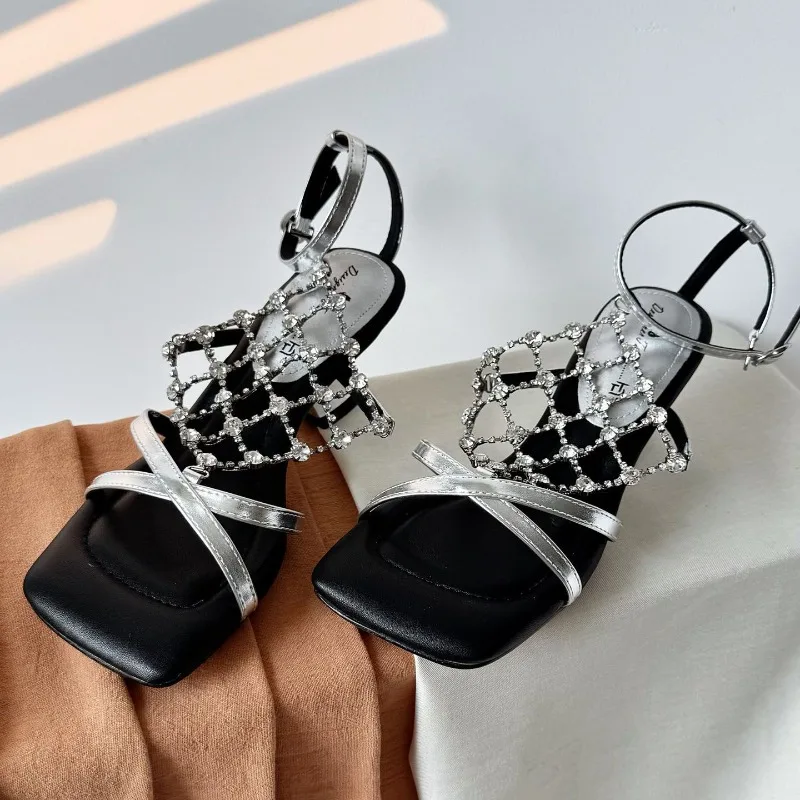Temperament High Heels Women Summer Square Toe Open Toe Rhinestone Metal Mesh Strap Alien Heel Roman Sandals,Fashion,35-40
Temperament High Heels Women Summer Square Toe Open Toe Rhinestone Metal Mesh Strap Alien Heel Roman Sandals,Fashion,35-40
