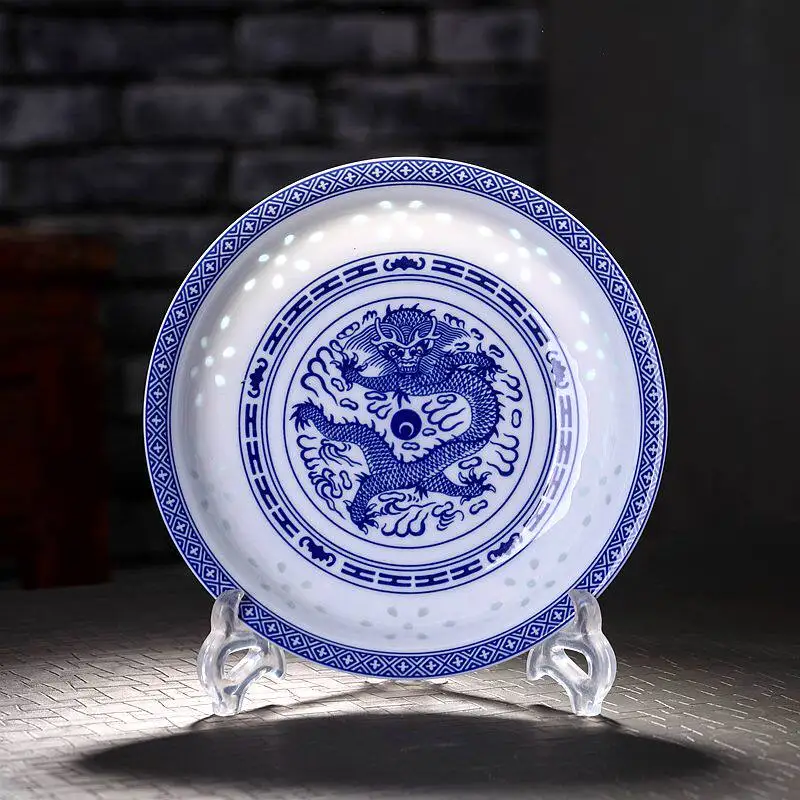 8-inch Chinese Blue and White Porcelain Salad Plate Jingdezhen Underglaze Colored Fruits Plate Household Round Ceramic Plate
8-inch Chinese Blue and White Porcelain Salad Plate Jingdezhen Underglaze Colored Fruits Plate Household Round Ceramic Plate
