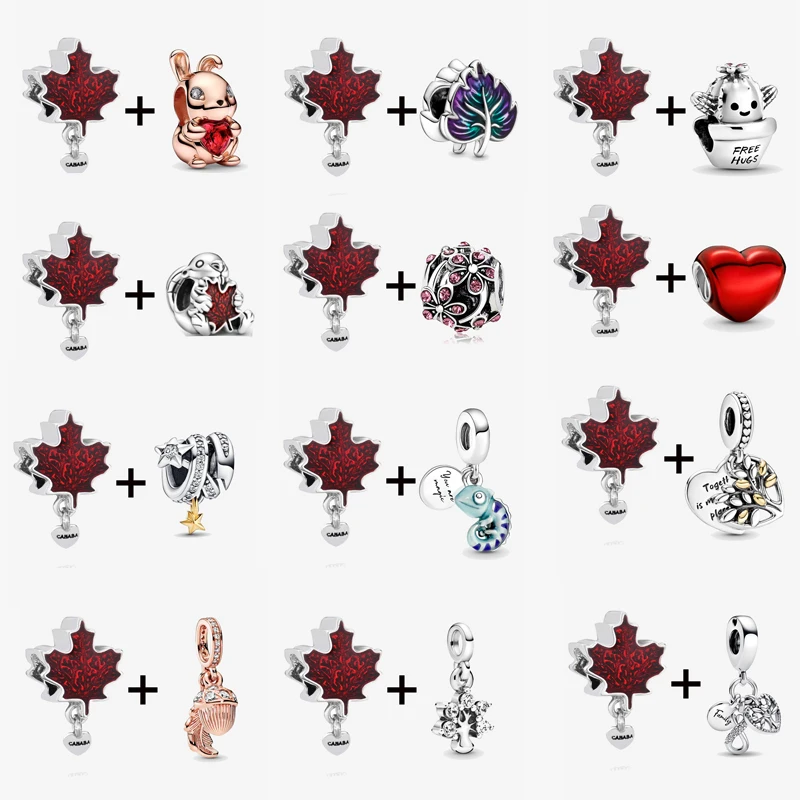 Boosbiy 2Pc Red Maple Leaf & Animal & Plant Romantic Charm Bead Pendant Fit Brand Bracelet & Necklace DIY Jewelry Gift For Women
Boosbiy 2Pc Red Maple Leaf & Animal & Plant Romantic Charm Bead Pendant Fit Brand Bracelet & Necklace DIY Jewelry Gift For Women
