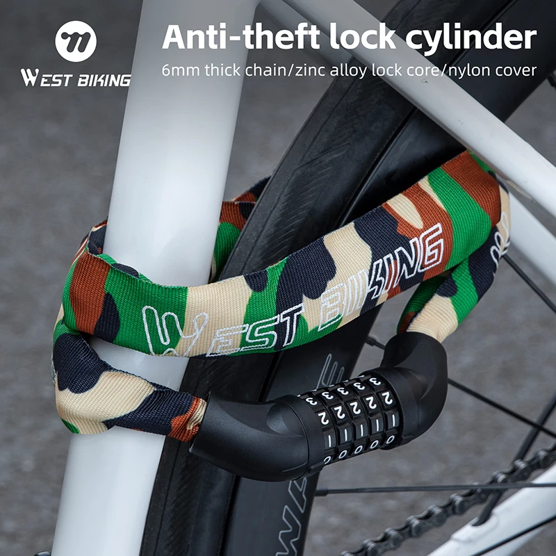 Bicycle Safety Chain Lock Camouflage 14 Colors 5-Digits Combination Anti-Theft Padlock MTB Road Bike Accessories
Bicycle Safety Chain Lock Camouflage 14 Colors 5-Digits Combination Anti-Theft Padlock MTB Road Bike Accessories