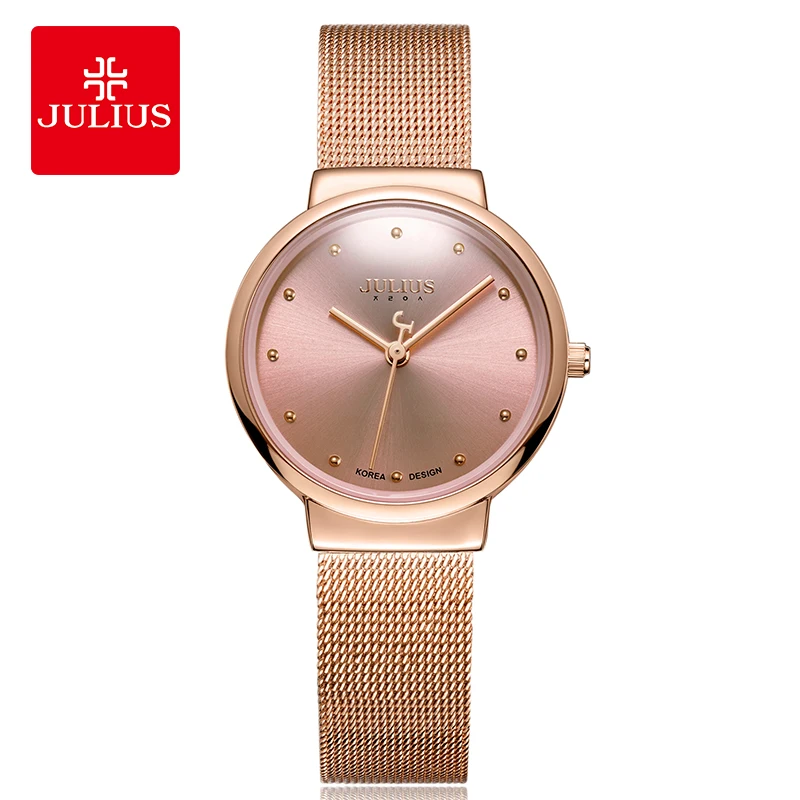 JULIUS Women's Ultra Thin Silver Gold Brown Black Mesh Stainless Steel Fashion Casual Watch Female Waterproof Wristwatch JA-426
JULIUS Women's Ultra Thin Silver Gold Brown Black Mesh Stainless Steel Fashion Casual Watch Female Waterproof Wristwatch JA-426