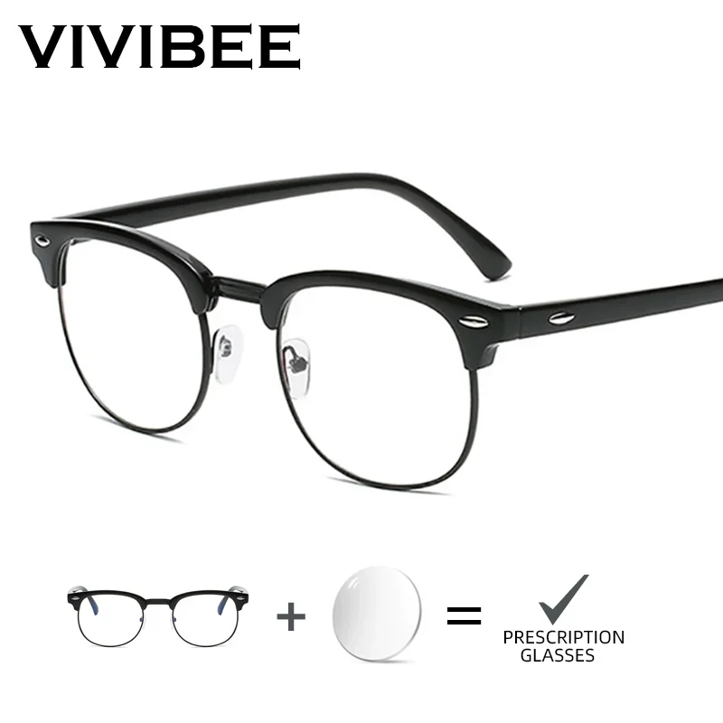 VIVIBEE Semi Rimless Prescription Glasses Classic Men Square Anti Blue Light Eyewear Optical Myopia Women Eyeglasses
VIVIBEE Semi Rimless Prescription Glasses Classic Men Square Anti Blue Light Eyewear Optical Myopia Women Eyeglasses