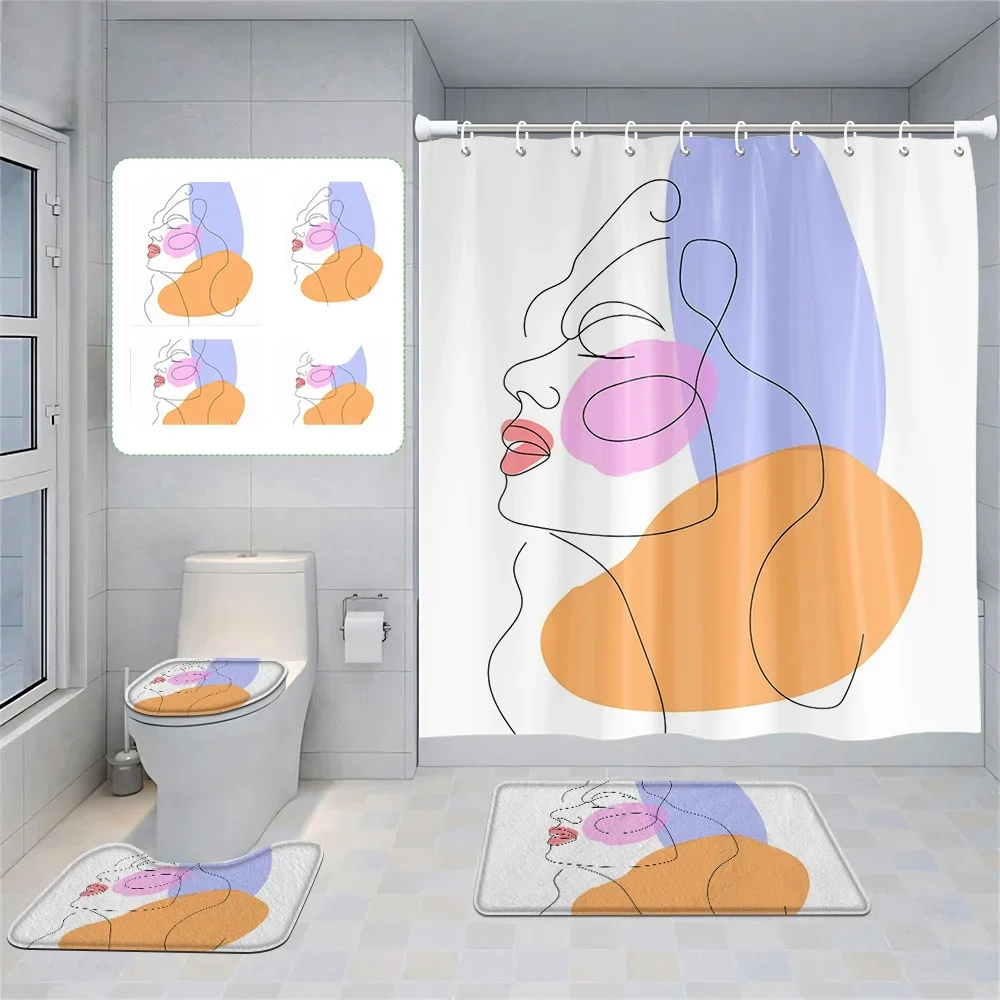 Four-Piece Set Morandi Bathroom Decorative suit Abstract Art Shower Curtain Non-Slip Floor Mat Toilet Mat home decoration
Four-Piece Set Morandi Bathroom Decorative suit Abstract Art Shower Curtain Non-Slip Floor Mat Toilet Mat home decoration