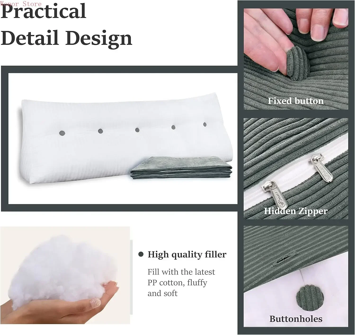 Headboard Wedge Pillow Bolster Pillows Backrest Support Sitting Up Reading Pillow in Bed Rest, Large Lumbar Positioning
Headboard Wedge Pillow Bolster Pillows Backrest Support Sitting Up Reading Pillow in Bed Rest, Large Lumbar Positioning