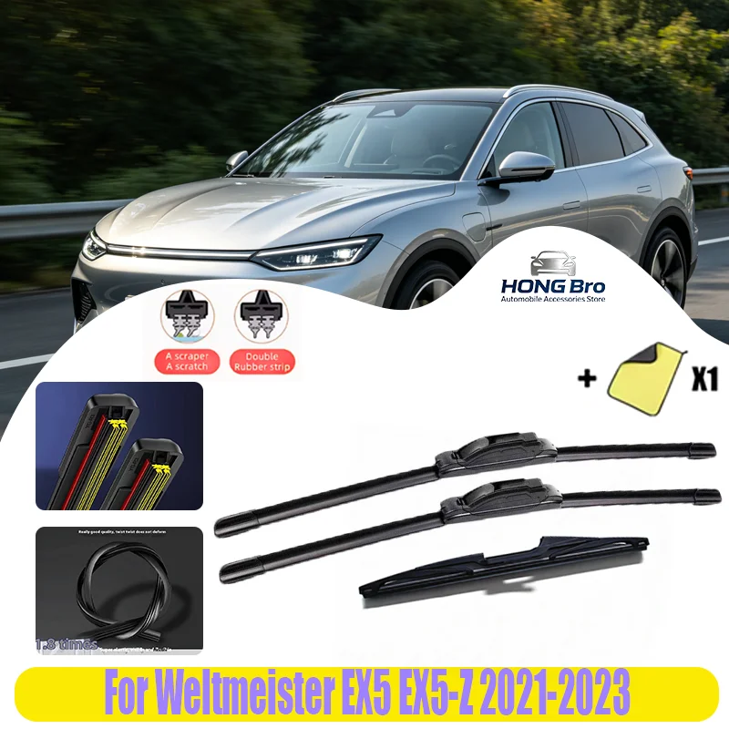 For Weltmeister EX5 EX5-Z 2021-2023 24" 19" 12" Natural Rubber Wiper Blades, Anti-UV, Long Lasting, Silent Upgrade Versio
For Weltmeister EX5 EX5-Z 2021-2023 24" 19" 12" Natural Rubber Wiper Blades, Anti-UV, Long Lasting, Silent Upgrade Versio