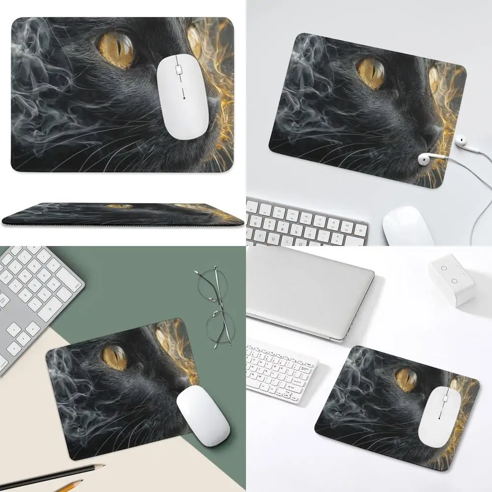 Golden Eyed Black Cat Mouse Pad - Desk Laptop Mouse Mat with Anti-Slip Base for Small Office Use
Golden Eyed Black Cat Mouse Pad - Desk Laptop Mouse Mat with Anti-Slip Base for Small Office Use