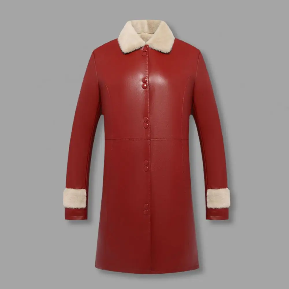 Windproof Women Jacket Faux Leather Winter Jacket with Furry Collar Windproof Outerwear for Women Plus Size Mid-length Coat
Windproof Women Jacket Faux Leather Winter Jacket with Furry Collar Windproof Outerwear for Women Plus Size Mid-length Coat