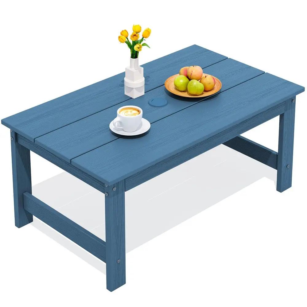 HDPE Patio Coffee Table, Rectangle Outdoor Coffee Table, AllWeather Coffee Side Table for Balcony, Poolside, Deck, Garden, Blue
HDPE Patio Coffee Table, Rectangle Outdoor Coffee Table, AllWeather Coffee Side Table for Balcony, Poolside, Deck, Garden, Blue