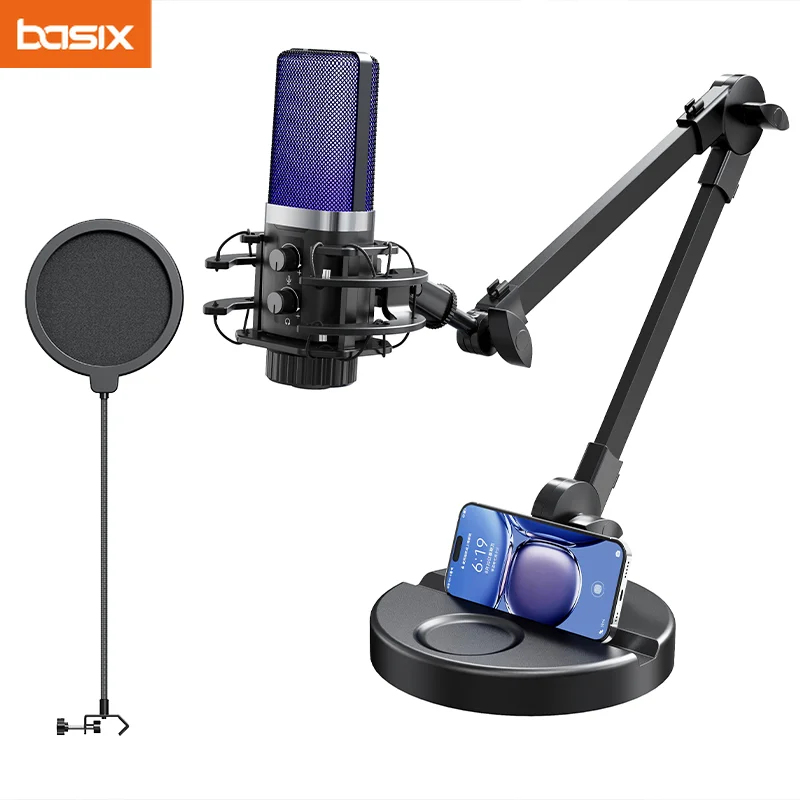 USB Microphone with Boom Arm Stand Noise Cancellation Condense RGB Gaming Microphone for Recording Monitoring Podcast Computer
USB Microphone with Boom Arm Stand Noise Cancellation Condense RGB Gaming Microphone for Recording Monitoring Podcast Computer