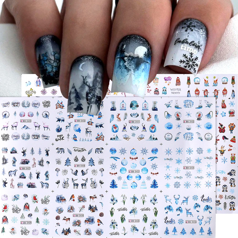2 листа-24 дизайна, зимние рождественские наклейки для ногтей, переводные наклейки для ногтей, лось, Санта, пингвин, снежинка, ползунки для декора маникюра
2 листа-24 дизайна, зимние рождественские наклейки для ногтей, переводные наклейки для ногтей, лось, Санта, пингвин, снежинка, ползунки для декора маникюра
