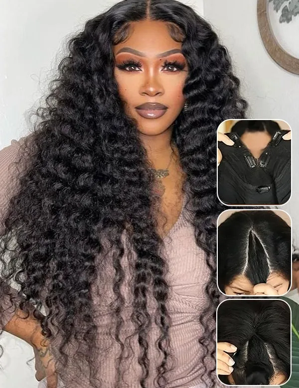 Deep Wave V Part Wig Human Hair Upgrade Glueless Wigs 100% Real Human Hair Half Wigs With Clip in V Part Wig Glueless With Drawstring Deep Curly Human Hair Half Wig Human Hair Deep Wave 3 In 1 Flip Over Wear and Go Glueless Wigs With Drawstring
Deep Wave V Part Wig Human Hair Upgrade Glueless Wigs 100% Real Human Hair Half Wigs With Clip in V Part Wig Glueless With Drawstring Deep Curly Human Hair Half Wig Human Hair Deep Wave 3 In 1 Flip Over Wear and Go Glueless Wigs With Drawstring