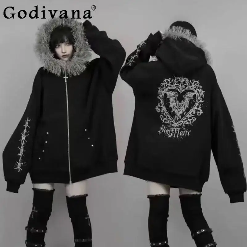 Original Punk Fur Patchwork Hooded Coat Y2k Aesthetic Women Printing Oversized Hoodies Casual Grunge Double Zippers Sweatshirts
Original Punk Fur Patchwork Hooded Coat Y2k Aesthetic Women Printing Oversized Hoodies Casual Grunge Double Zippers Sweatshirts