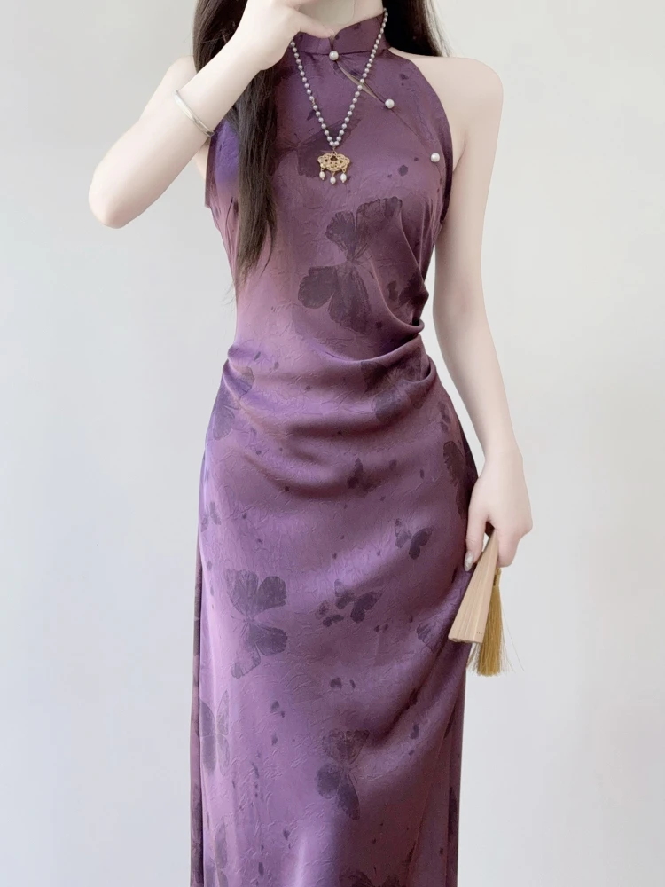 Ting Yue Ling Young Style Improved Purple Neck Hanging Dress Women's Summer Thin National Style Slim Fit Elegant Lo...
Ting Yue Ling Young Style Improved Purple Neck Hanging Dress Women's Summer Thin National Style Slim Fit Elegant Lo...