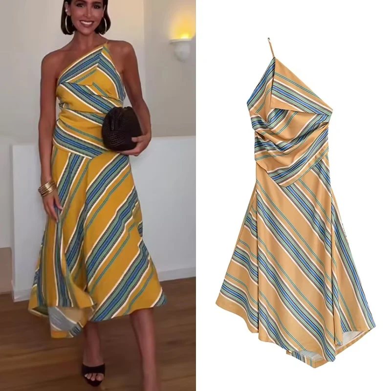 Women's Dress 2026 New Fashion Summer Asymmetrical collar midi Dress for Women Chic Personality Ladies Dress
Women's Dress 2026 New Fashion Summer Asymmetrical collar midi Dress for Women Chic Personality Ladies Dress