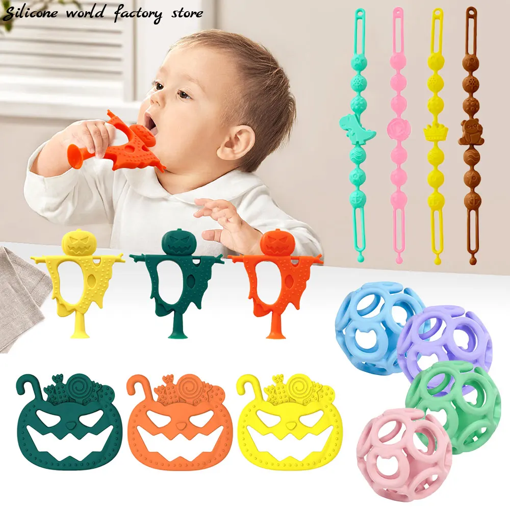 Silicone world Baby Silicone Teether Toys Pumpkin Bracelet Ball Care Gum Relief itching Teething Toy Kids Sensory Educational
Silicone world Baby Silicone Teether Toys Pumpkin Bracelet Ball Care Gum Relief itching Teething Toy Kids Sensory Educational