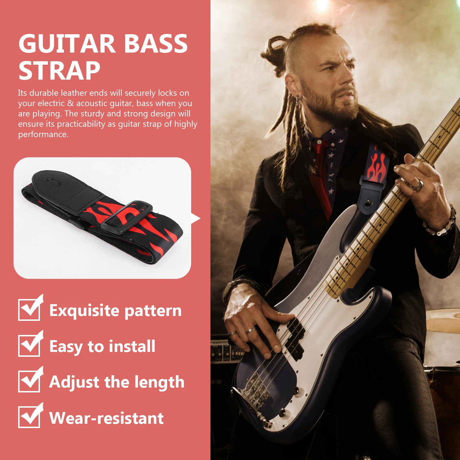 Guitar Strap 2 Inch Woven Pattern Vibrant Colors Comfortable Shoulder Electric Acoustic Bass Ukulele Accessories
Guitar Strap 2 Inch Woven Pattern Vibrant Colors Comfortable Shoulder Electric Acoustic Bass Ukulele Accessories